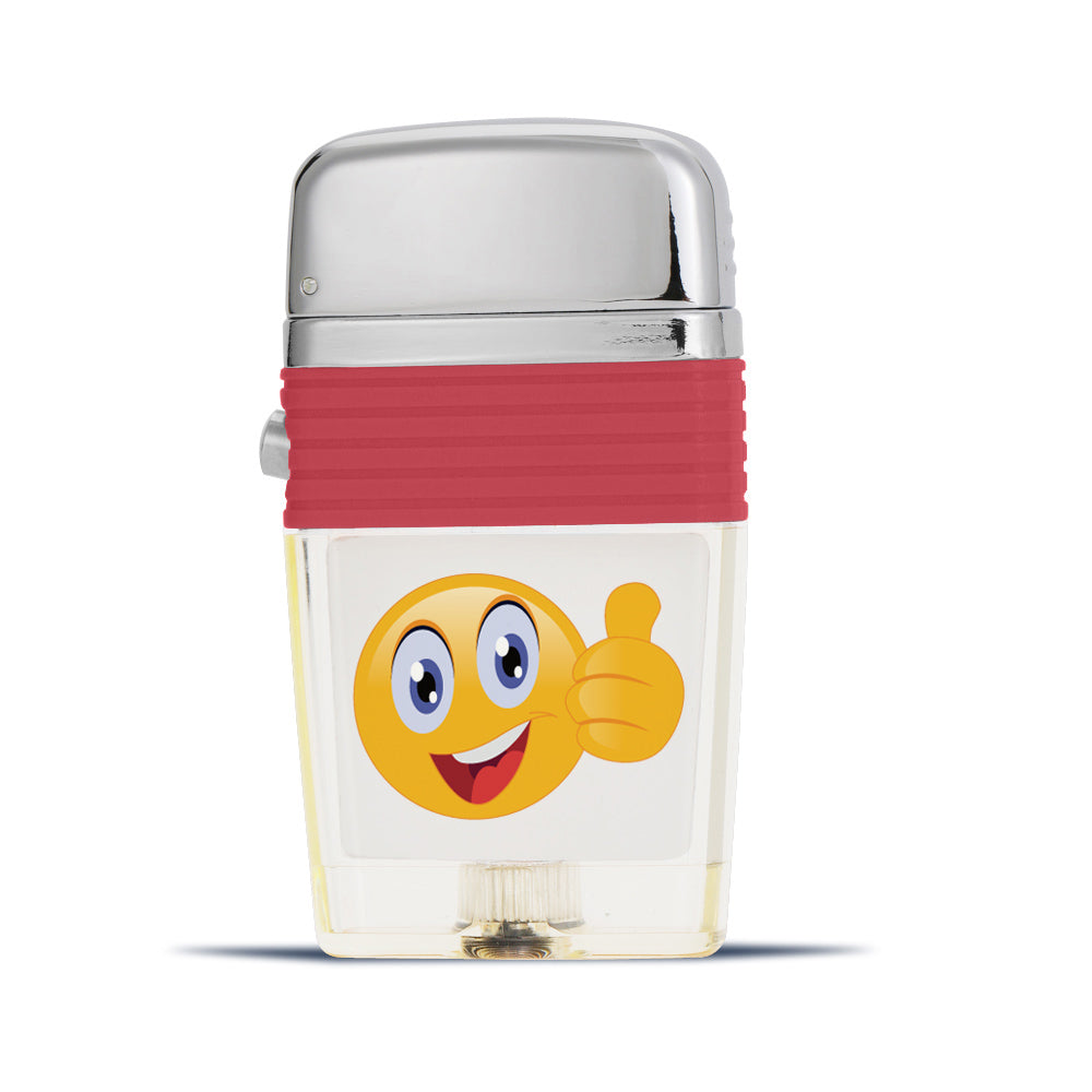 Smiley Face with a Thumbs Up Flint Wheel Lighter - Soft Flame Lighter