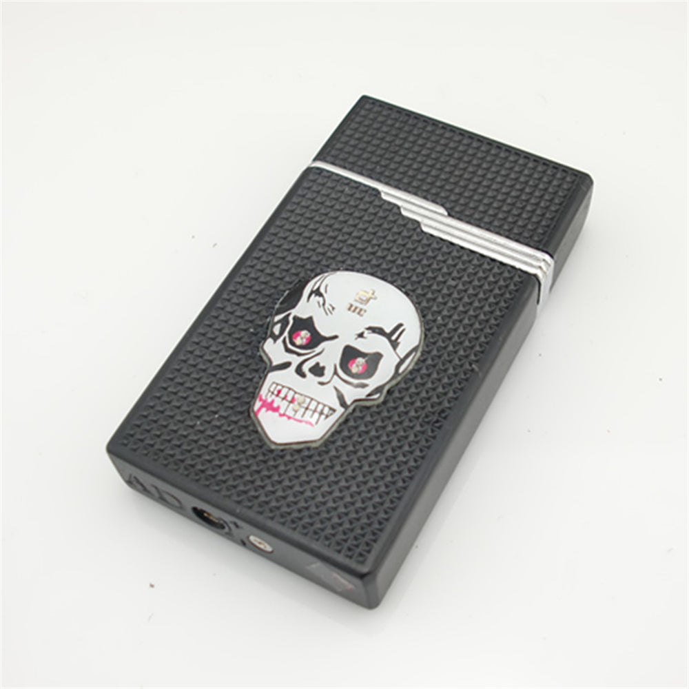 Skull with Flashing Lights Metal Windproof Refillable Butane Torch Lighter