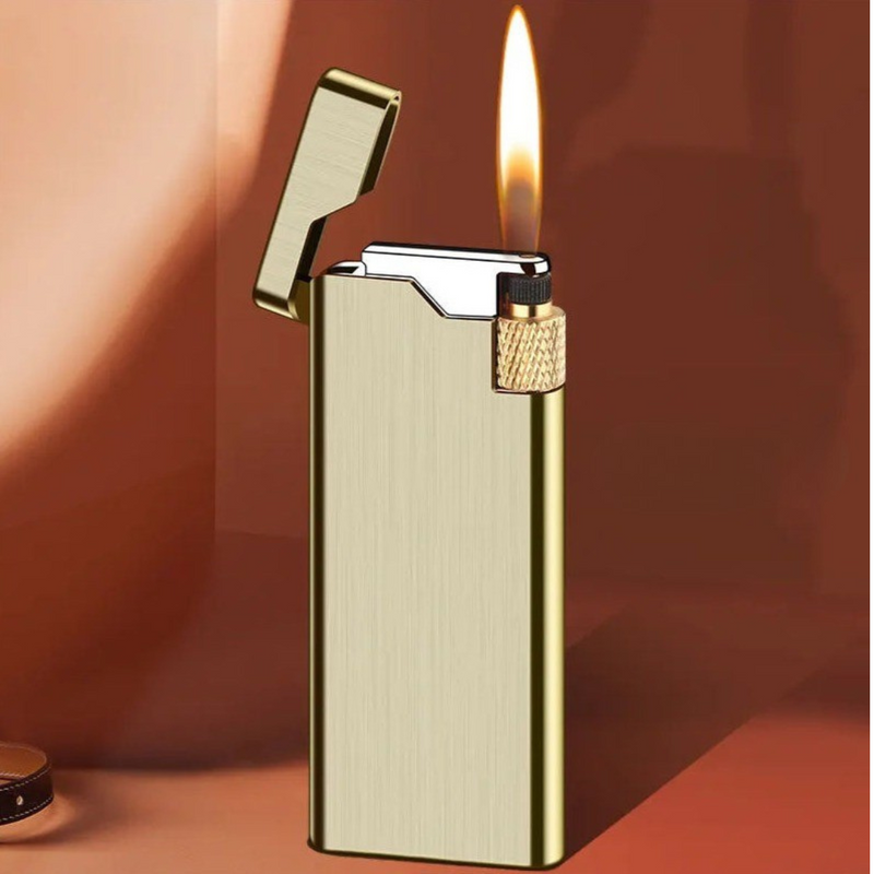 Soft Flame Refillable Pocket Lighter – Butane Flint Wheel, Adjustable Flame