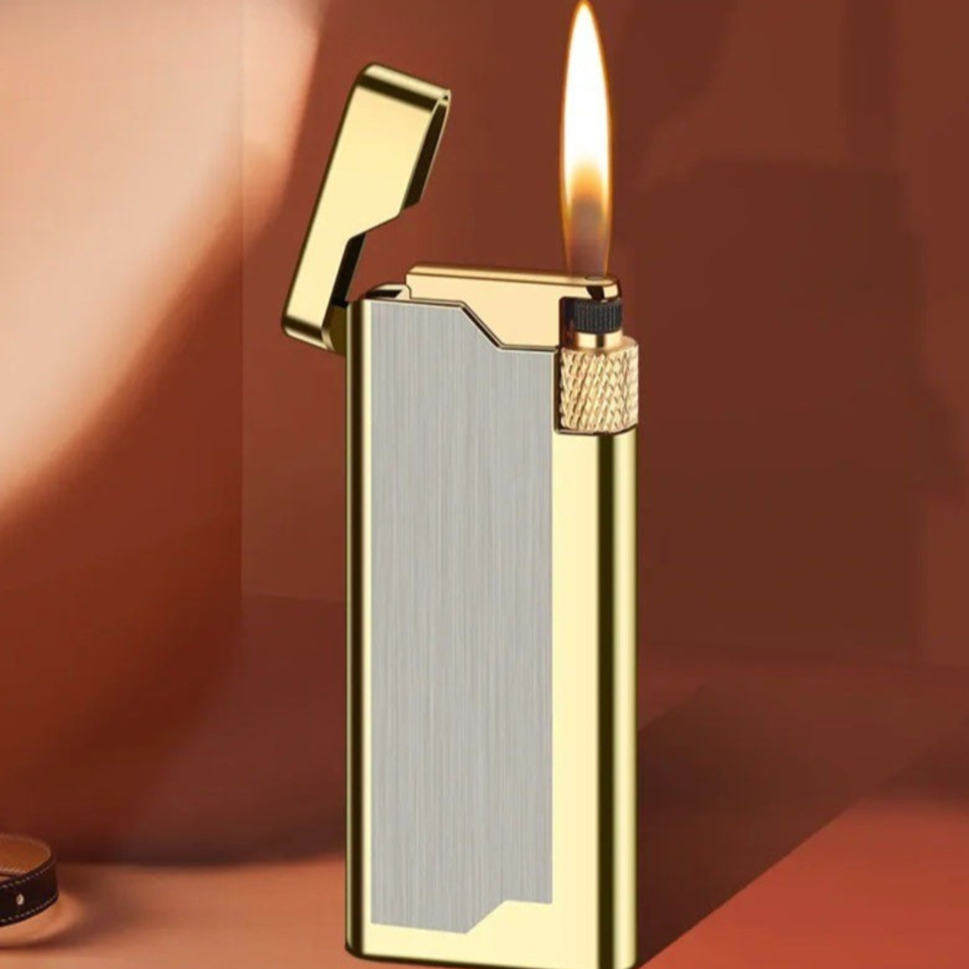 Soft Flame Refillable Pocket Lighter – Butane Flint Wheel, Adjustable Flame