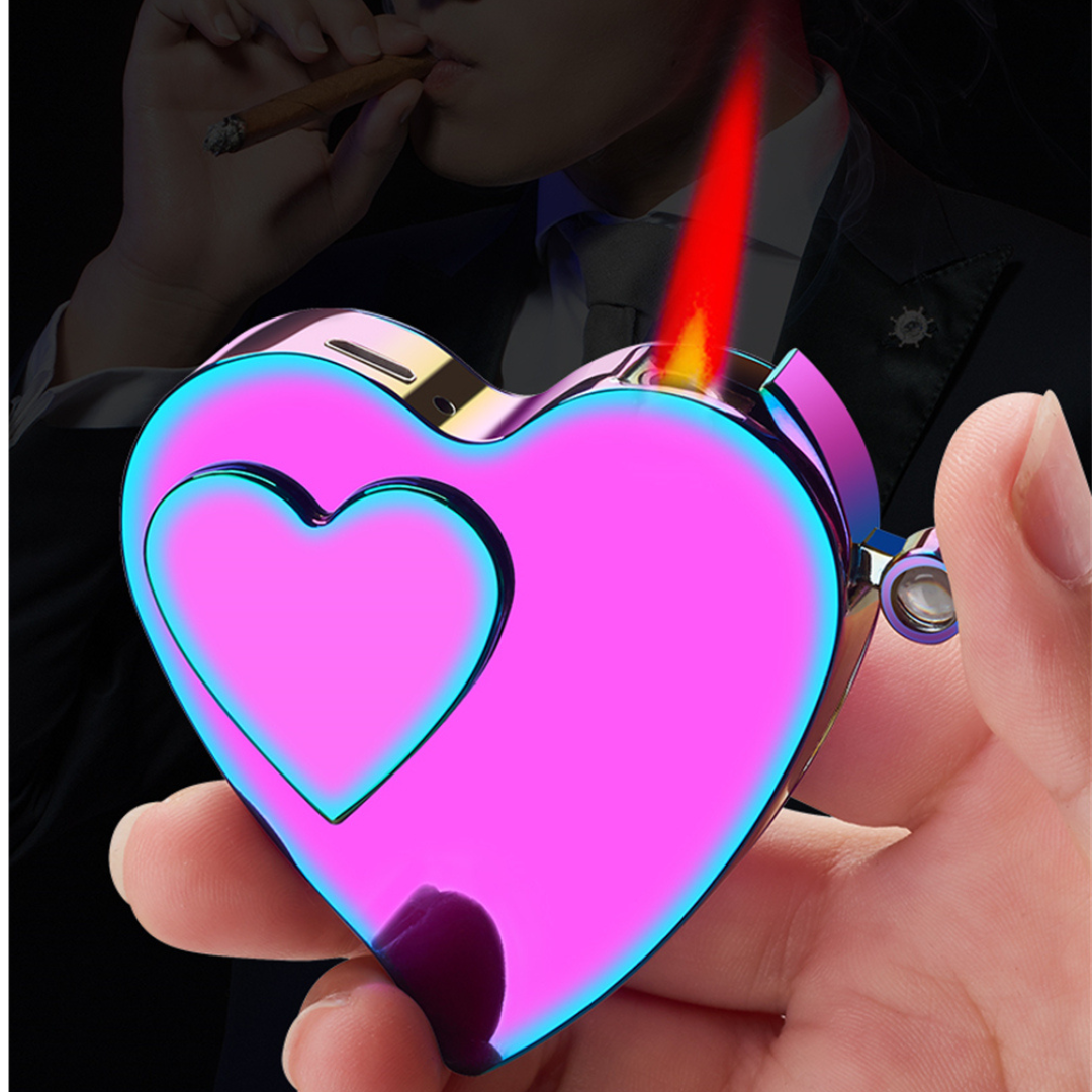 Dual Burner Butane Refillable Jet Torch and ARC Electronic Heart-shaped Lighter