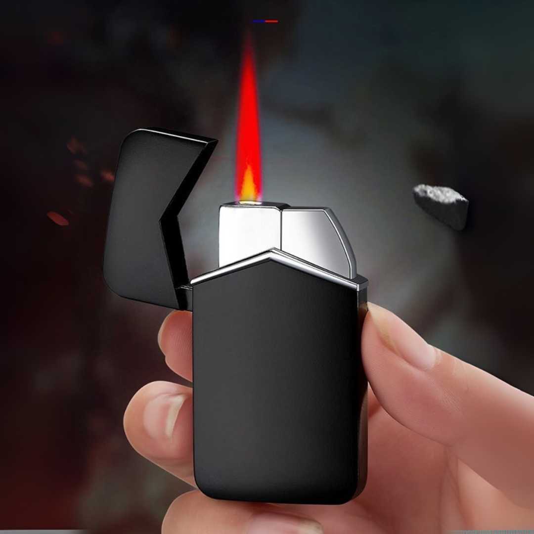Single Burner Metal Windproof Lighter - Pocket Lighter - Refillable Butane Torch Lighter