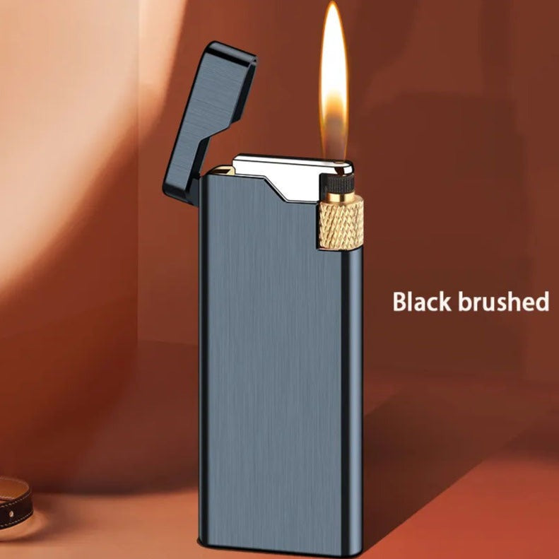 Stylish and sophisticated beautifully finished soft flame refillable and adjustable butane lighter