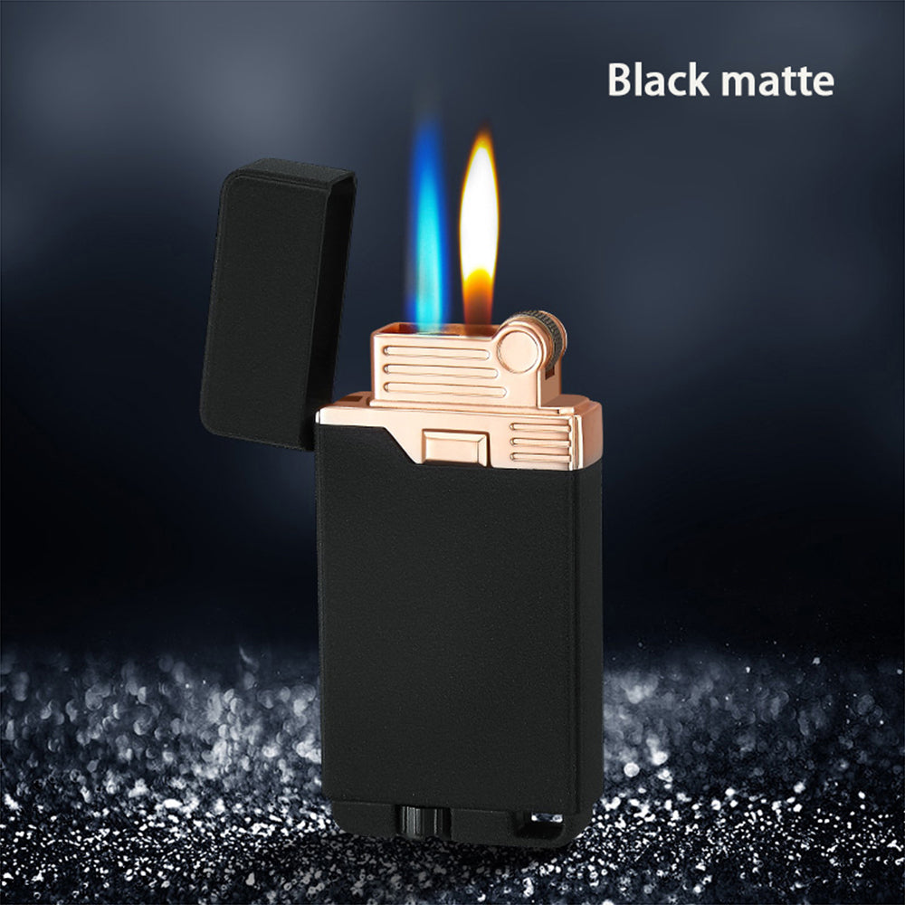 Dual Flame Refillable - Adjustable Butane Lighter - Stunning Look, Sound and Feel - Flint Wheel Lighter