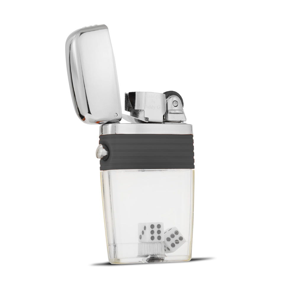 White Dice Lighter - Flint Wheel Lighter - Soft Flame Lighter - Crystal Clear Vintage Lighter