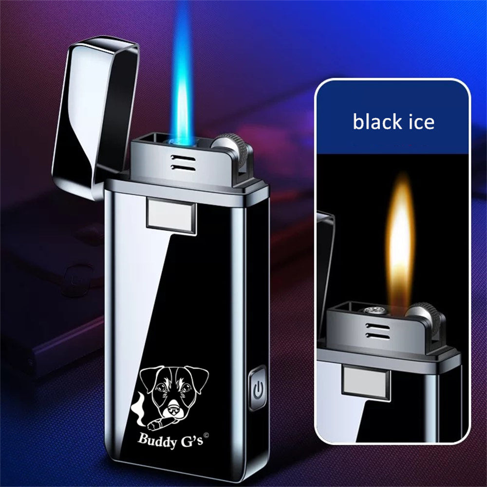 Dual Burner Butane Soft Flame Refillable and Jet Torch Lighter and Bonus Flashlight