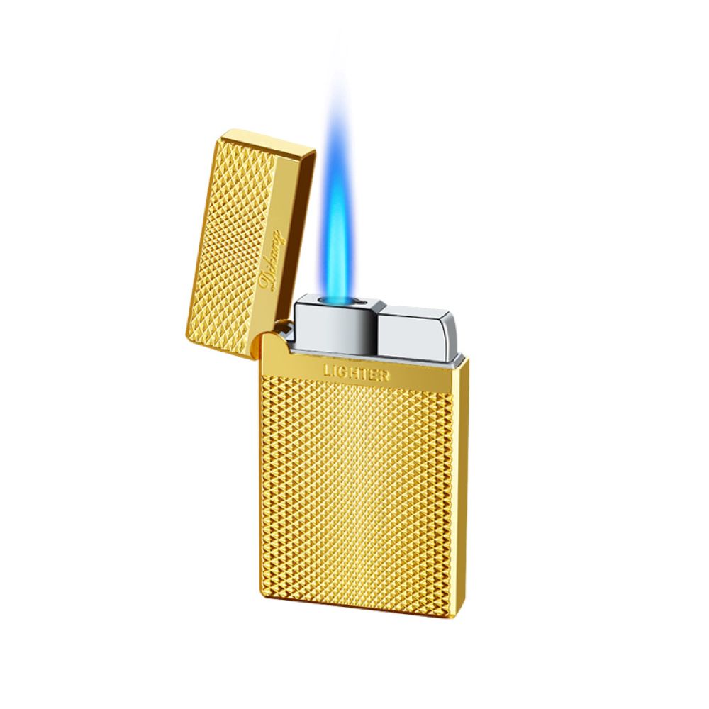 Vintage Metal Windproof Torch Lighter - Refillable Butane Golden and Silver Torch Lighters