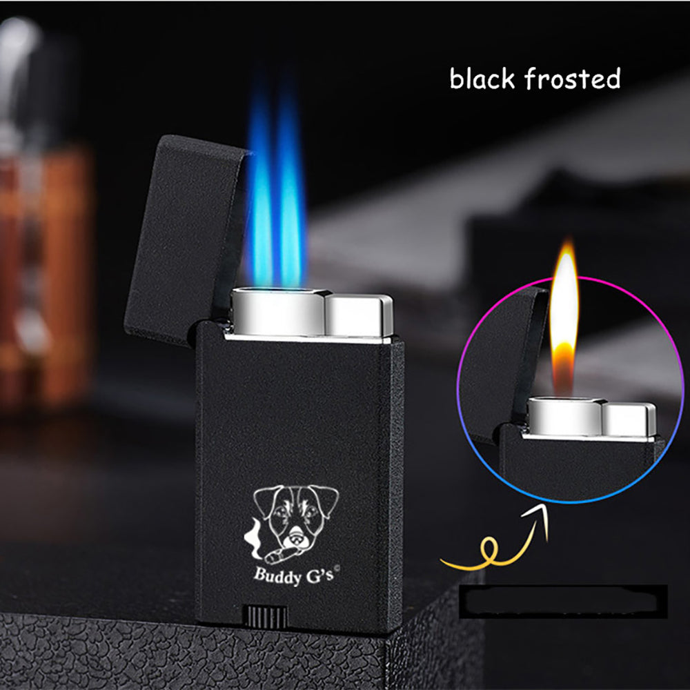 Dual Burner Refillable Butane Lighter - Soft Flame and Jet Torch Lighter