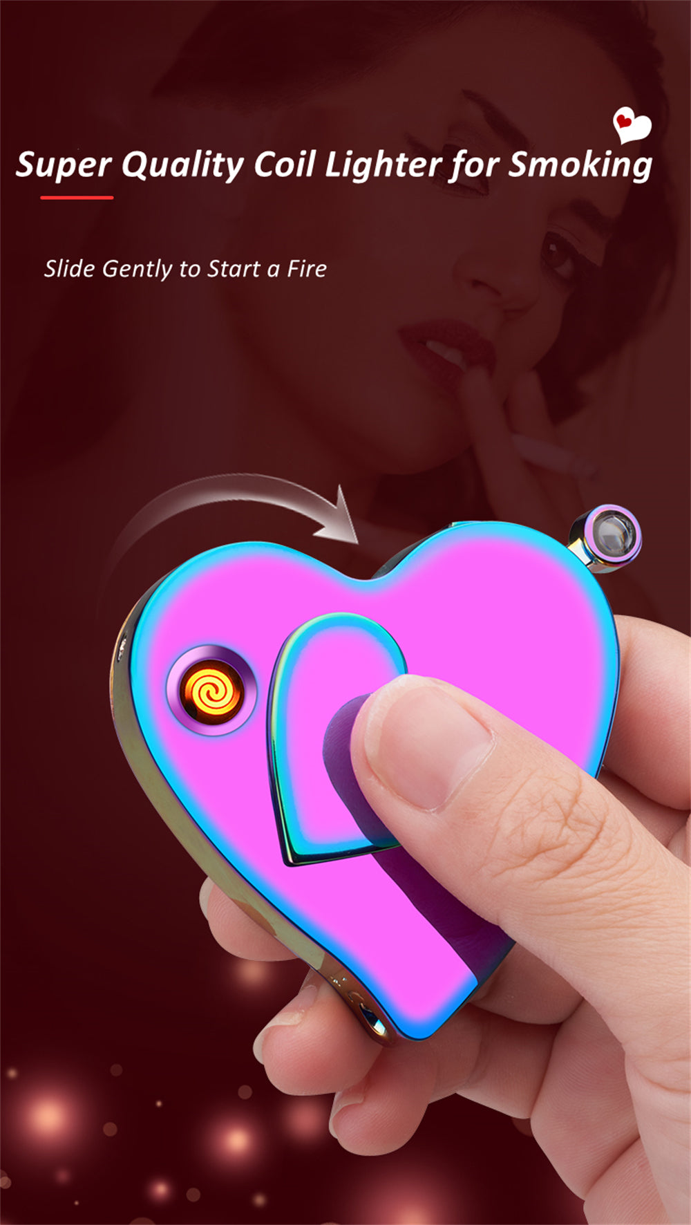Dual Burner Butane Refillable Jet Torch and ARC Electronic Heart-shaped Lighter