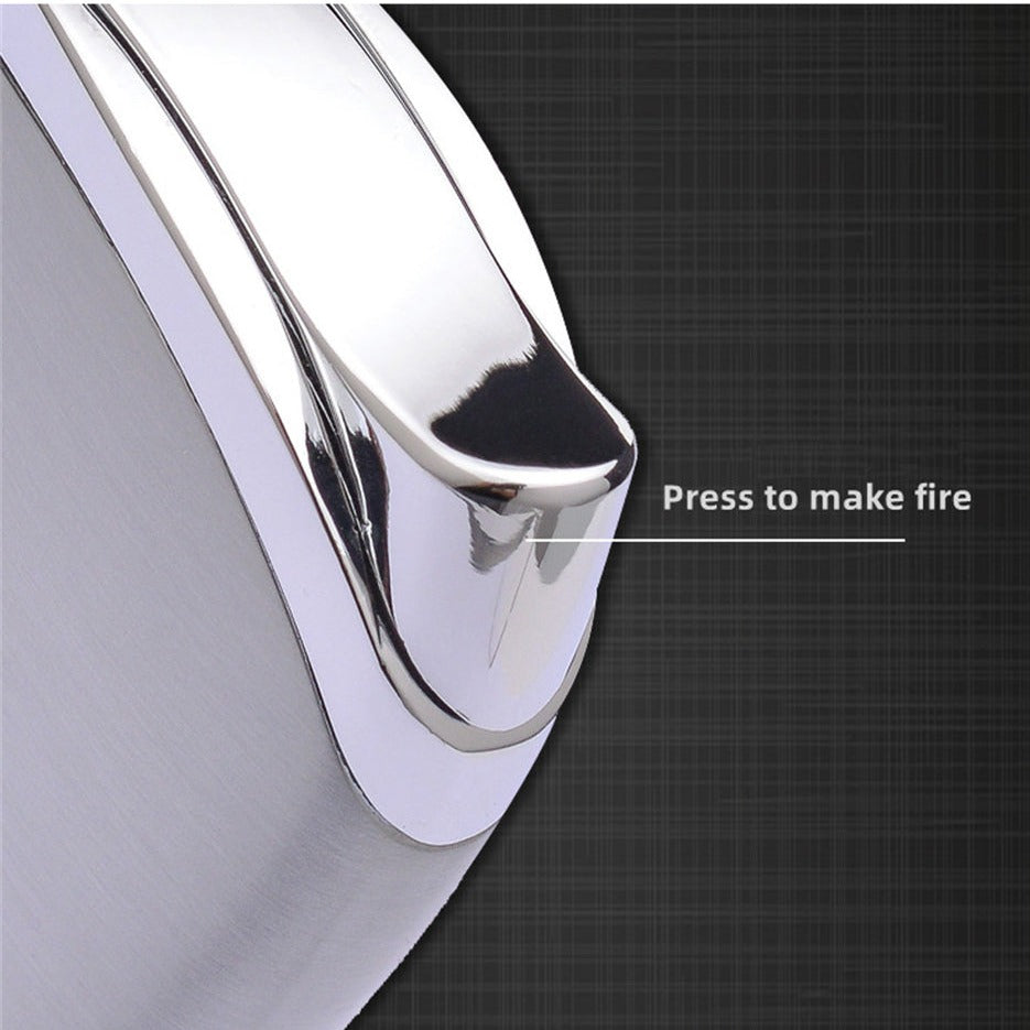 Elegant Push-button Ignition Vintage Metal Windproof Refillable Butane Torch Lighter