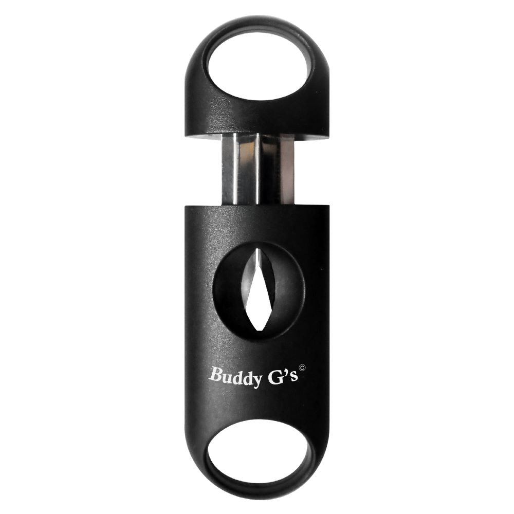 High Quality V-cut Cigar Cutter With Durable Plastic & Stainless Steel V-cut Blade - Black color