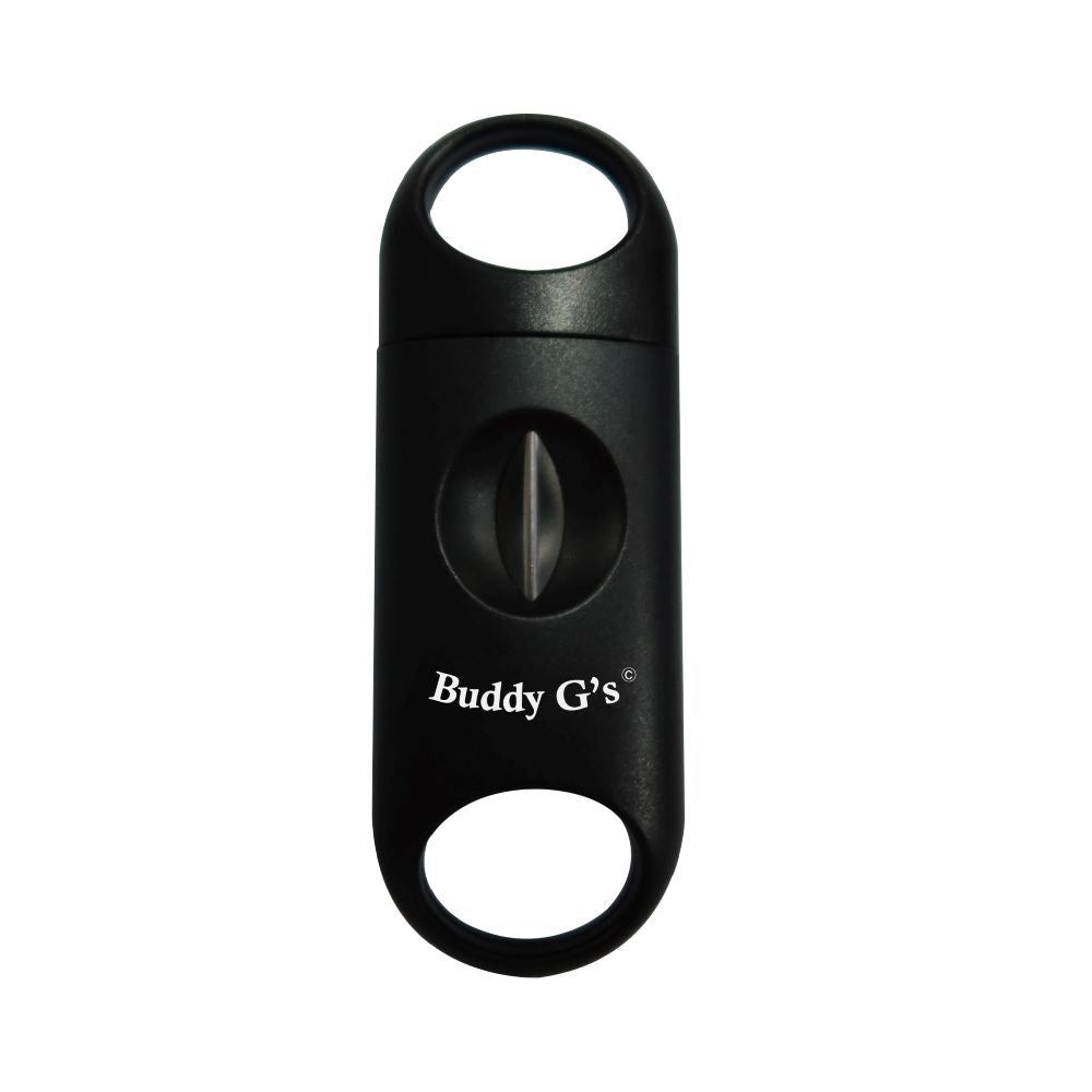 High Quality V-cut Cigar Cutter With Durable Plastic & Stainless Steel V-cut Blade - Black color