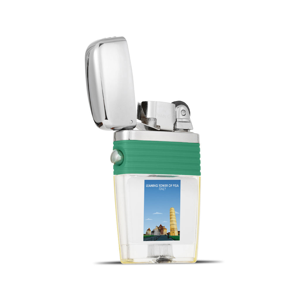 Leaning Tower of Pisa Lighter - Soft Flame Lighter - Crystal Clear Vintage Lighter