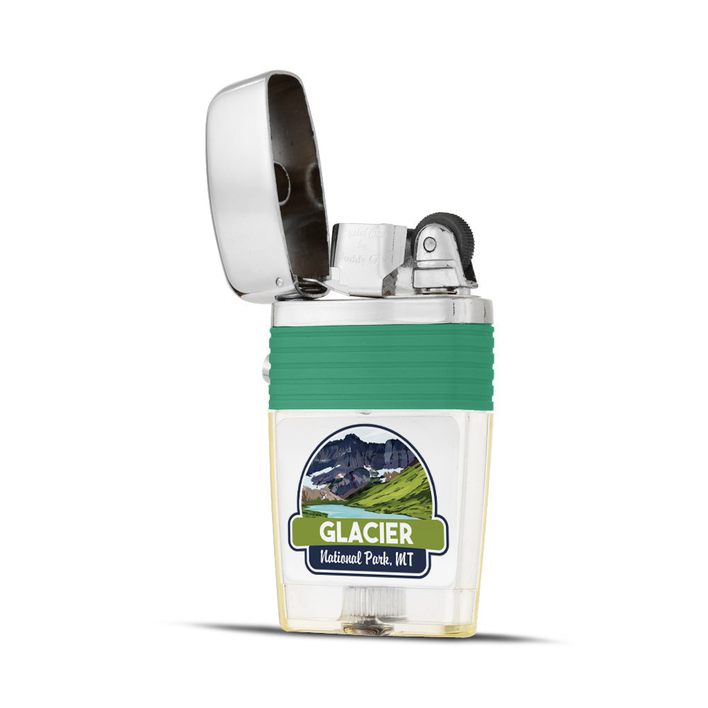 Glacier National Park Lighter - Soft Flame Lighter - Crystal Clear Vintage Lighter