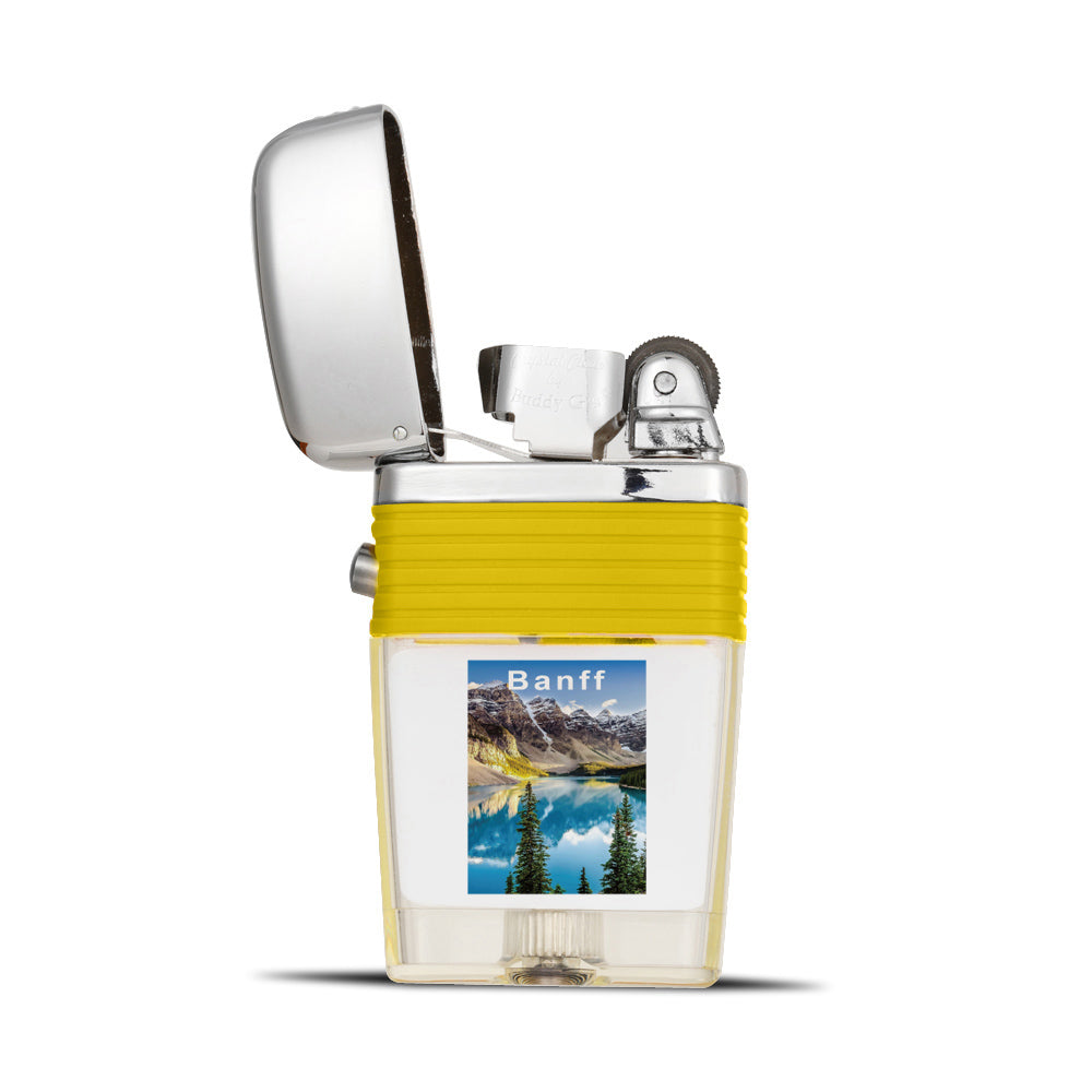 Banff National Park Flint Wheel Lighter - Soft Flame Lighter - Crystal Clear Vintage Lighter
