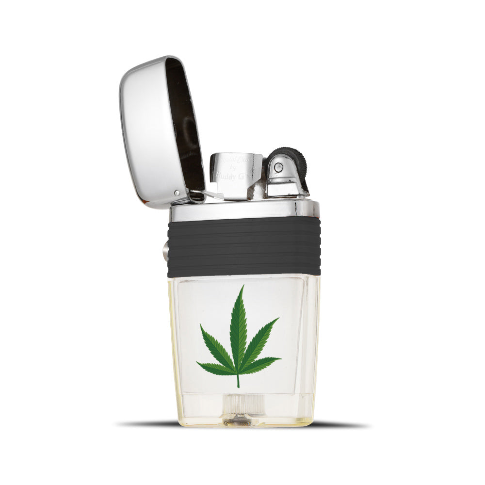 Marijuana Leaf Lighter - Soft Flame Lighter - Crystal Clear Vintage Lighter