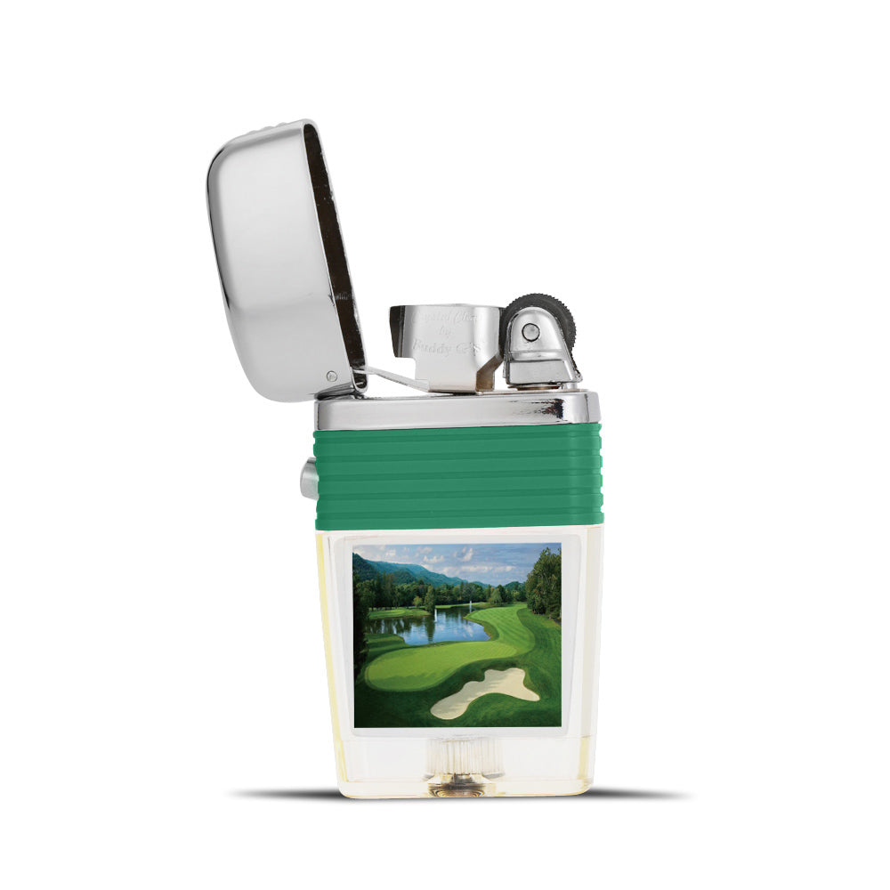Golf Course Aerial View Lighter - Soft Flame Lighter - Crystal Clear Vintage Lighter
