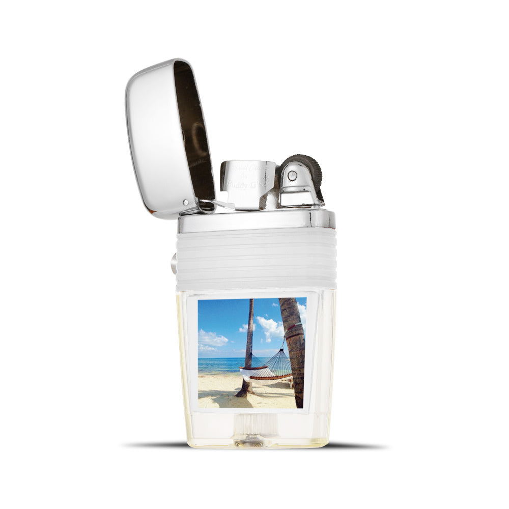 Hammock on a Beach Lighter - Soft Flame Lighter - Crystal Clear Vintage Lighter